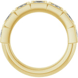 10K Gold Square Natural Diamond Bezel-Set Anniversary Band – 9/10–2 3/4 CTW - Yellow Gold - view 2