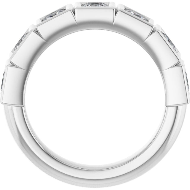 Platinum Square Natural Diamond Bezel-Set Anniversary Band – 1/6–2 3/4 CTW - view 2