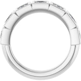 10K Gold Square Natural Diamond Bezel-Set Anniversary Band – 9/10–2 3/4 CTW - White Gold - view 2