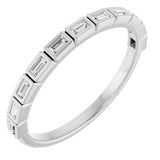 14K Gold Straight Baguette Lab-Grown Diamond Bezel-Set Anniversary Band – 1/6–3/8 CTW - White Gold