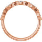 14K Gold Marquise Lab-Grown Diamond Bezel-Set Anniversary Band – 4.5x2.5 mm Stones - Rose Gold - view 2