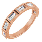 14K Gold Straight Baguette Natural Diamond Bezel-Set Anniversary Band – 1/2–3/4 CTW - Rose Gold