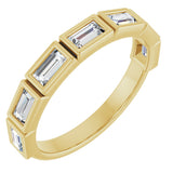 10K Gold Straight Baguette Lab-Grown Diamond Bezel-Set Anniversary Band – 1/2–3/4 CTW - Yellow Gold