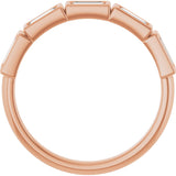 10K Gold Straight Baguette Natural Diamond Bezel-Set Anniversary Band – 1/2–3/4 CTW - Rose Gold - view 2