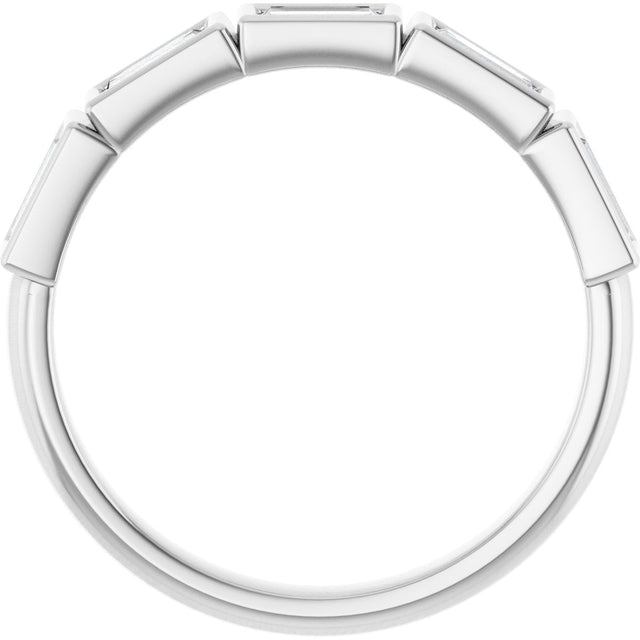 Platinum Straight Baguette Lab-Grown Diamond Bezel-Set Anniversary Band – 1/6–3/4 CTW - view 2