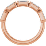 10K Gold Emerald Natural Diamond Bezel-Set Anniversary Band – 1 3/4 CTW - Rose Gold - view 2