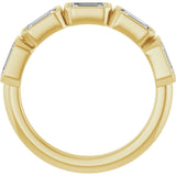 10K Gold Emerald Natural Diamond Bezel-Set Anniversary Band – 1 3/4 CTW - Yellow Gold - view 2