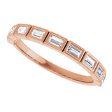 10K Gold Straight Baguette Lab-Grown Diamond Bezel-Set Anniversary Band – 1/6–3/8 CTW - Rose Gold - view 5