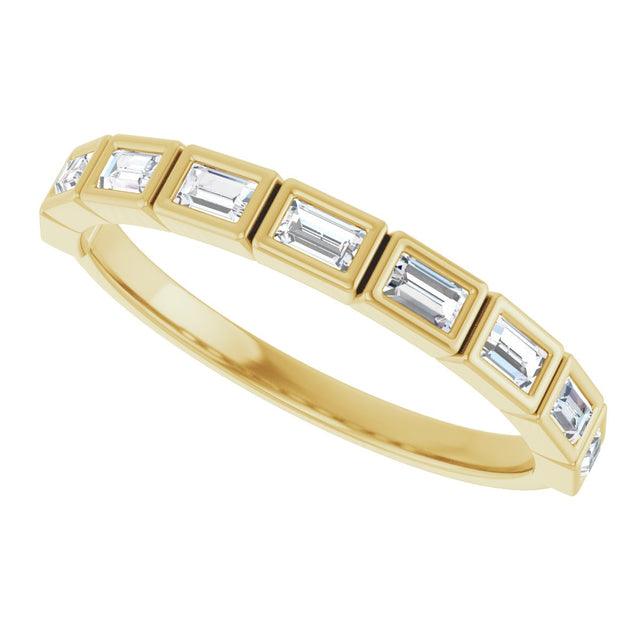 10K Gold Straight Baguette Natural Diamond Bezel-Set Anniversary Band – 1/6–3/8 CTW - Yellow Gold - view 5