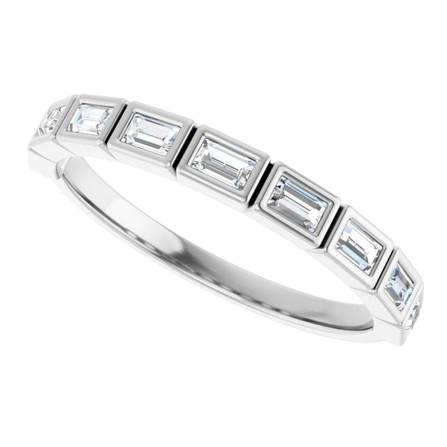 Platinum Straight Baguette Lab-Grown Diamond Bezel-Set Anniversary Band – 1/6–3/4 CTW - view 5