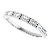 10K Gold Straight Baguette Lab-Grown Diamond Bezel-Set Anniversary Band – 1/6–3/8 CTW - White Gold - view 5