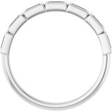 10K Gold Straight Baguette Lab-Grown Diamond Bezel-Set Anniversary Band – 1/6–3/8 CTW - White Gold - view 2