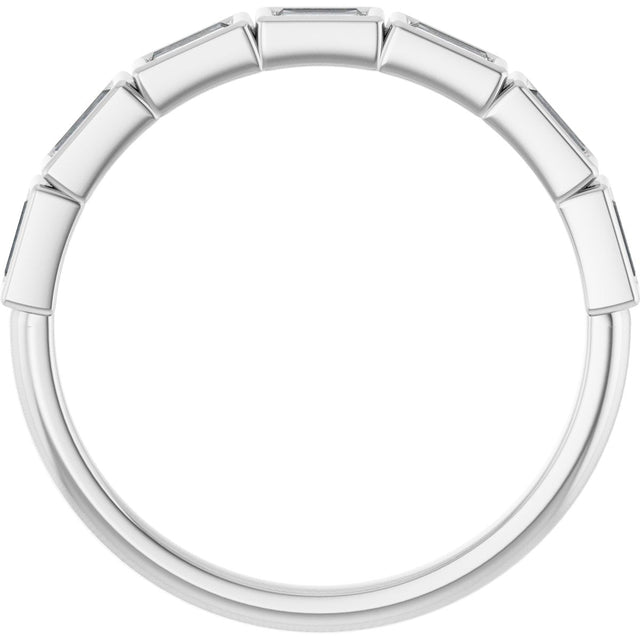 10K Gold Straight Baguette Lab-Grown Diamond Bezel-Set Anniversary Band – 1/6–3/8 CTW - White Gold - view 2