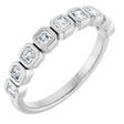 Platinum Asscher Lab-Grown Diamond Bezel-Set Anniversary Band – 2x2 mm Stones