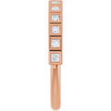 10K Gold Square Lab-Grown Diamond Bezel-Set Anniversary Band – 1/5–5/8 CTW - Rose Gold - view 4