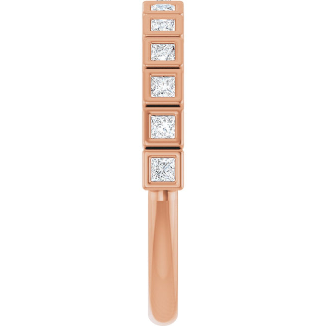 10K Gold Square Lab-Grown Diamond Bezel-Set Anniversary Band – 1/5–5/8 CTW - Rose Gold - view 4