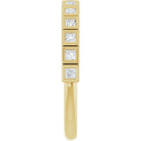 10K Gold Square Lab-Grown Diamond Bezel-Set Anniversary Band – 1/5–5/8 CTW - Yellow Gold - view 4