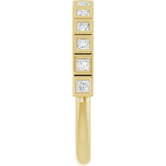 10K Gold Square Natural Diamond Bezel-Set Anniversary Band – 1/6–3/4 CTW - Yellow Gold - view 4