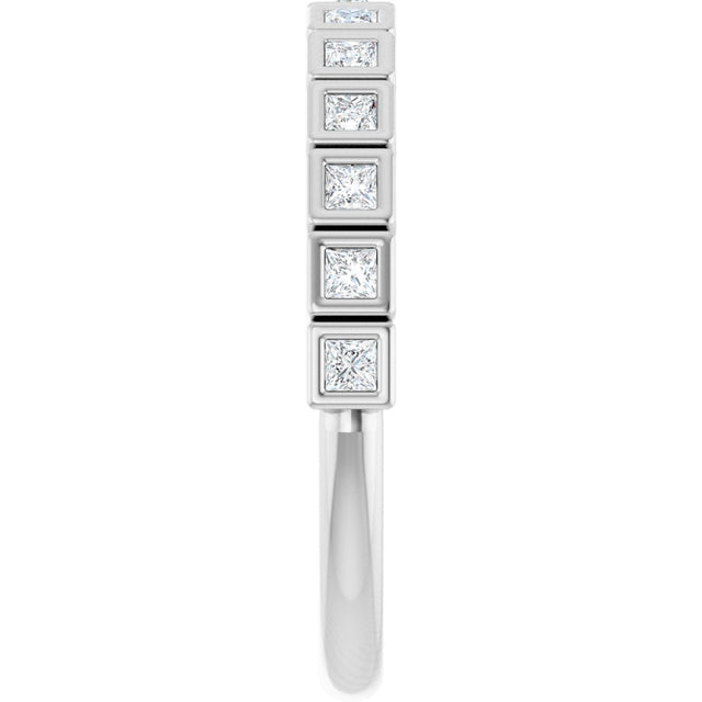 Platinum Square Natural Diamond Bezel-Set Anniversary Band – 1/6–2 3/4 CTW - view 4