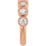 10K Gold Round Lab-Grown Diamond Bezel-Set Anniversary Band – 1–1 1/3 CTW - Rose Gold - view 4