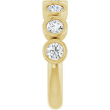 10K Gold Round Natural Diamond Bezel-Set Anniversary Band – 1–1 1/2 CTW - Yellow Gold - view 4