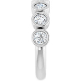 Platinum Round Natural Diamond Bezel-Set Anniversary Band – .07–1 1/2 CTW - view 4