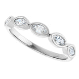 Platinum Marquise Natural Diamond Bezel-Set Anniversary Band – 1/3–5/8 CTW - view 5