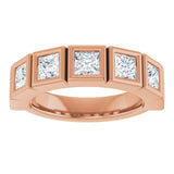 10K Gold Square Natural Diamond Bezel-Set Anniversary Band – 9/10–2 3/4 CTW - Rose Gold - view 3