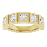 10K Gold Square Natural Diamond Bezel-Set Anniversary Band – 9/10–2 3/4 CTW - Yellow Gold - view 3
