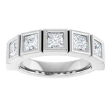 Platinum Square Natural Diamond Bezel-Set Anniversary Band – 1/6–2 3/4 CTW - view 3