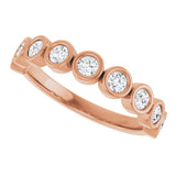 10K Gold Round Lab-Grown Diamond Bezel-Set Anniversary Band – 1/4–7/8 CTW - Rose Gold - view 5