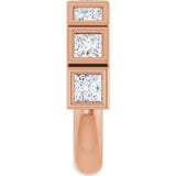 10K Gold Square Natural Diamond Bezel-Set Anniversary Band – 9/10–2 3/4 CTW - Rose Gold - view 4