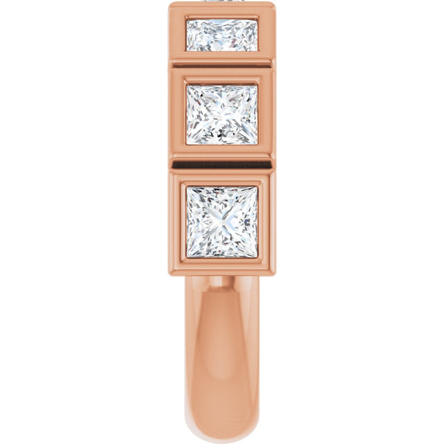 10K Gold Square Natural Diamond Bezel-Set Anniversary Band – 9/10–2 3/4 CTW - Rose Gold - view 4