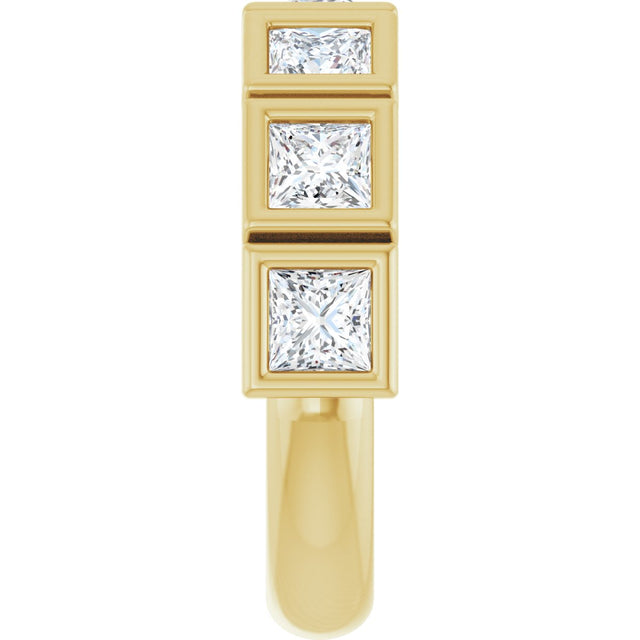 10K Gold Square Lab-Grown Diamond Bezel-Set Anniversary Band – 2 3/4 CTW - Yellow Gold - view 4