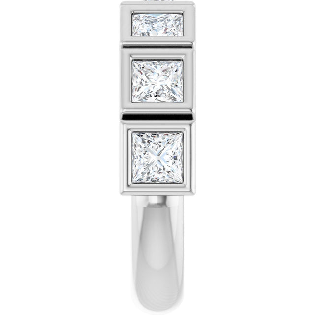 Platinum Round Natural Diamond Bezel-Set Anniversary Band – .07–1 1/2 CTW - view 4