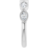 Platinum Marquise Lab-Grown Diamond Bezel-Set Anniversary Band – 4.5x2.5 mm Stones - view 4