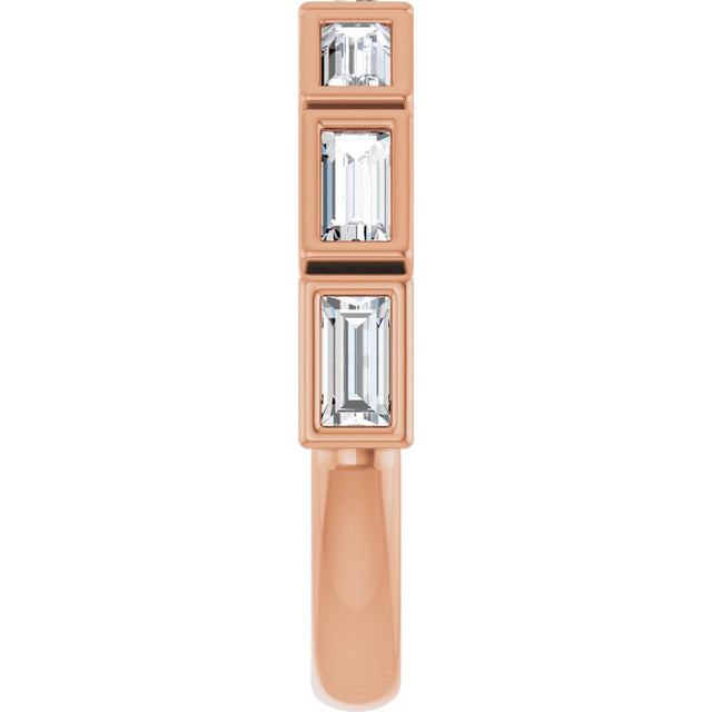 10K Gold Straight Baguette Lab-Grown Diamond Bezel-Set Anniversary Band – 1/2–3/4 CTW - Rose Gold - view 4