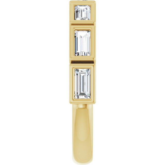 10K Gold Straight Baguette Lab-Grown Diamond Bezel-Set Anniversary Band – 1/2–3/4 CTW - Yellow Gold - view 4