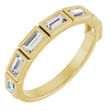 14K Gold Straight Baguette Natural Diamond Bezel-Set Anniversary Band – 1/2–3/4 CTW - Yellow Gold