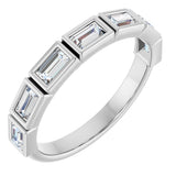 Platinum Straight Baguette Natural Diamond Bezel-Set Anniversary Band – 1/6–3/4 CTW