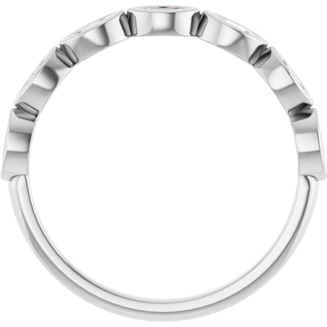 Platinum Marquise Lab-Grown Diamond Bezel-Set Anniversary Band – 3.5x1.75 mm Stones - view 2