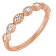 14K Gold Marquise Lab-Grown Diamond Bezel-Set Anniversary Band – 3x1.5 mm Stones - Rose Gold