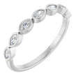 Platinum Marquise Lab-Grown Diamond Bezel-Set Anniversary Band – 3x1.5 mm Stones