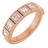10K Gold Square Natural Diamond Bezel-Set Anniversary Band – 9/10–2 3/4 CTW - Rose Gold
