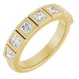 10K Gold Square Natural Diamond Bezel-Set Anniversary Band – 9/10–2 3/4 CTW - Yellow Gold