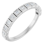 10K Gold Square Natural Diamond Bezel-Set Anniversary Band – 1/6–3/4 CTW - White Gold