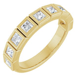 14K Gold Square Lab-Grown Diamond Bezel-Set Anniversary Band – 1/2–2 CTW - Yellow Gold
