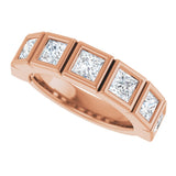 10K Gold Square Natural Diamond Bezel-Set Anniversary Band – 9/10–2 3/4 CTW - Rose Gold - view 5