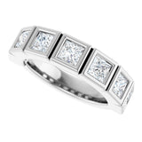 Platinum Square Natural Diamond Bezel-Set Anniversary Band – 1/6–2 3/4 CTW - view 5
