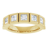 10K Gold Square Natural Diamond Bezel-Set Anniversary Band – 9/10–2 3/4 CTW - Yellow Gold - view 3